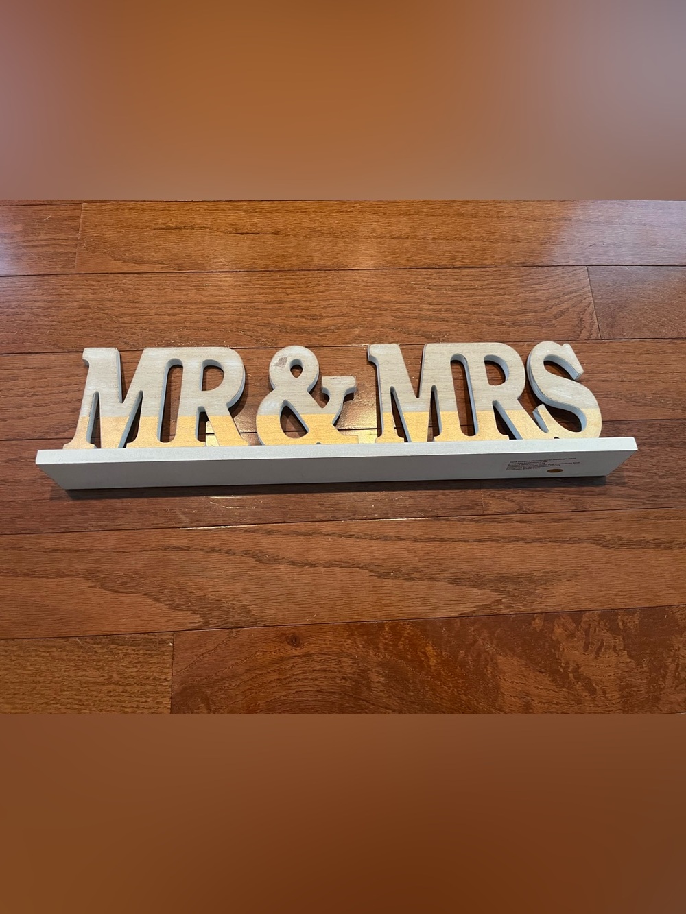 MR & MRS White Decorative Shelf Sign - Home Accents